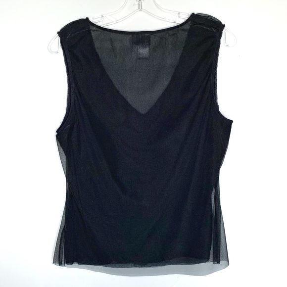 Alberto Makali Black Sheer Sleeveless Blouse Large - Picture 3 of 8